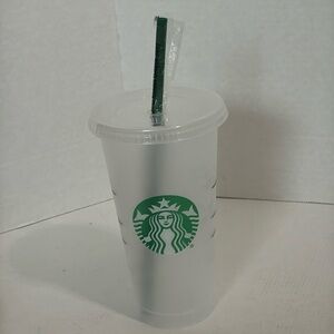Starbucks Reusable Plastic Cup Clear Frosted nwt